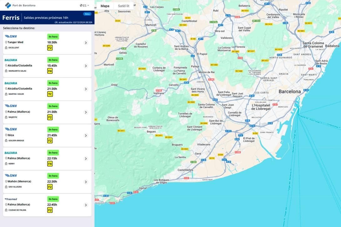 un nuevo portal informativo facilita el embarque a los usuarios de los ferris que salen del port de barcelona